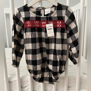NWT Hanna Andersson Buffalo check embroidered bubble